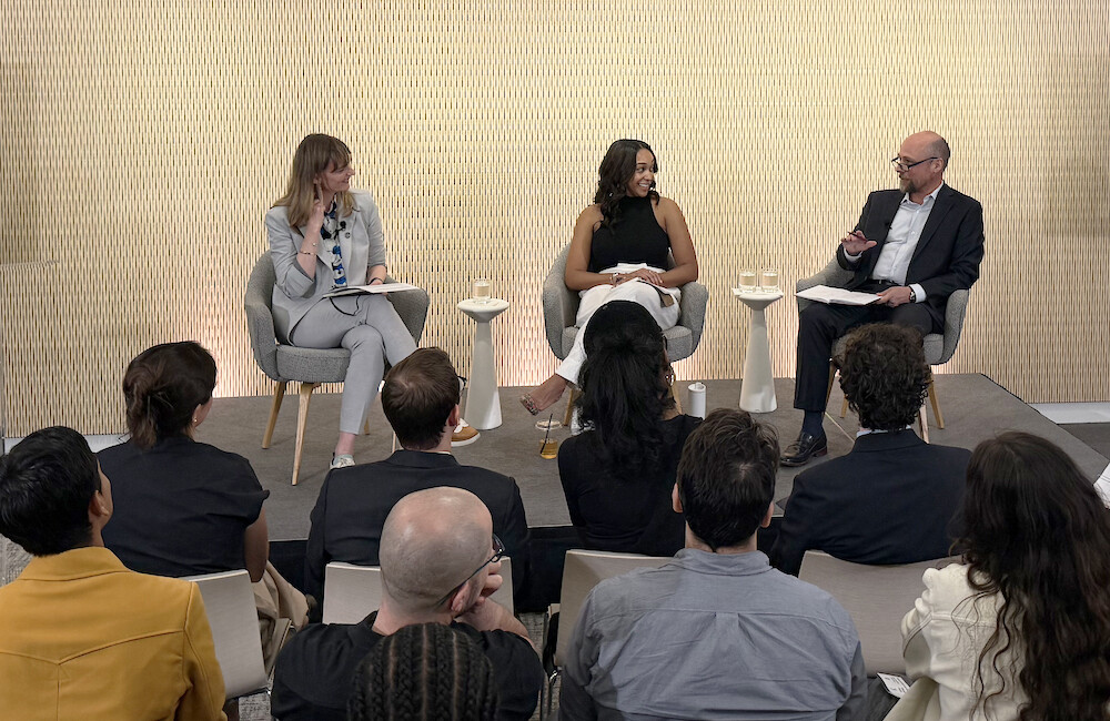 Left to Right: Eleonore Fournier-Tombs, Alexis Crews, Eduardo Albrecht. CREDIT: Nia Pipia.