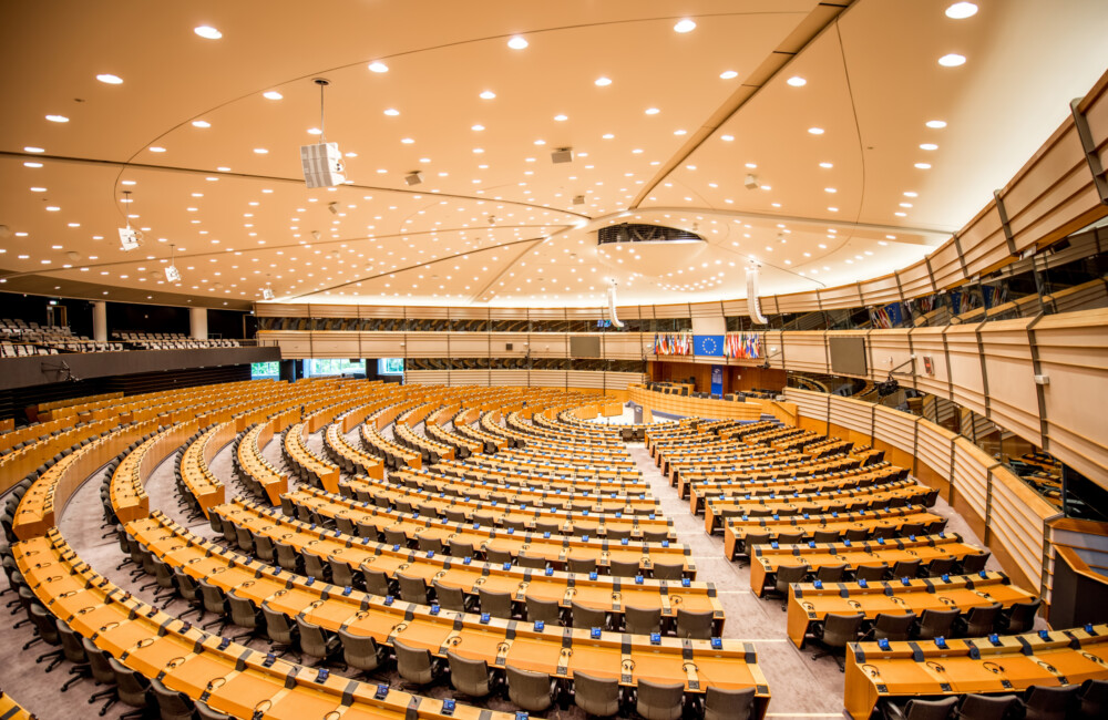 European Parliament, Brussels, Belgium. CREDIT: RossHelen/Shutterstock.com.