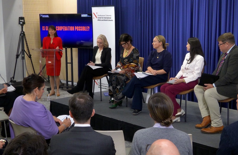 Left to Right: Mai'a K. Davis Cross, Marianne Riddervold, Denise Garcia, Karolina Pomorska, Patrícia Rinaldi, Ben Tonra