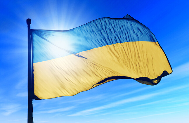<a href="http://www.shutterstock.com/pic-157979030/stock-photo-ukraine-flag-waving-on-the-wind.html?src=iXvV-e5bPSLtxCyCHV4klA-1-0">Ukrainian flag</a> via Shutterstock