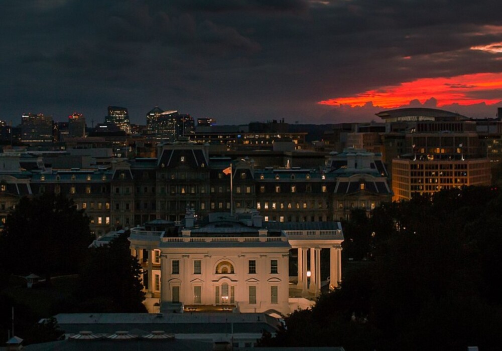 White House at sunset