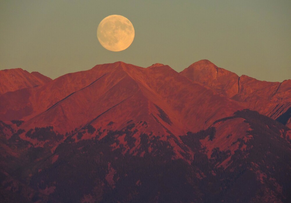Full moon over Blanca Peak, Colorado, a sacred mountain for the Navajo. Credit: NPS/Patrick Myers.