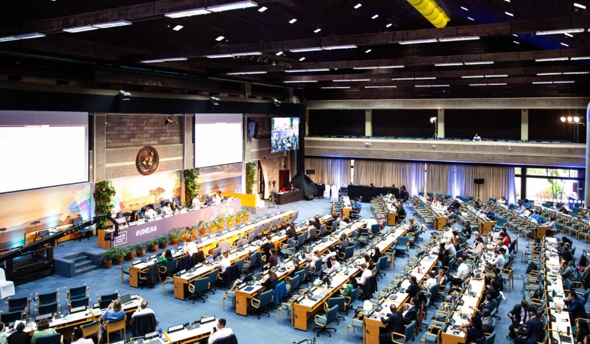 Una sesión del Comité Plenario durante la Asamblea de Medio Ambiente en Nairobi, Kenia, el 26 de febrero de 2024.