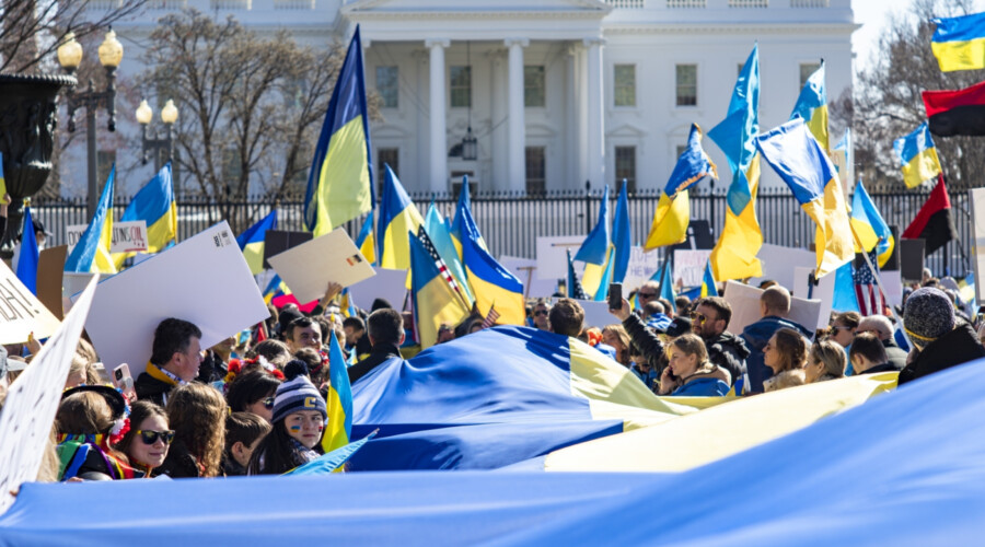 Rally for Ukraine in Washington, DC, February 2022