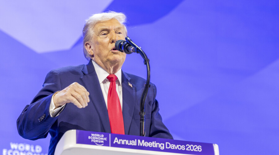 President Trump at Davos, January 2026. CREDIT: ©2026 World Economic Forum / Benedikt von Loebell.