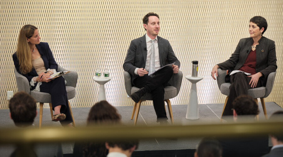 Left to right: Jana Lucash, Dan Boscov-Ellen, Ş. İlgü Özler. CREDIT: Bryan Goldberg Photography.