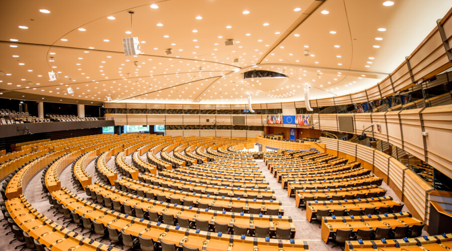 European Parliament, Brussels, Belgium. CREDIT: RossHelen/Shutterstock.com.