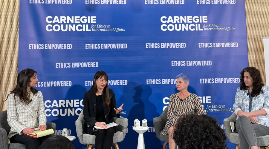 De izquierda a derecha: Zhanna Malekos Smith, Mai'a Cross, Diane Howard, Ann C Thresher. CRÉDITO: Noha Mahmoud.