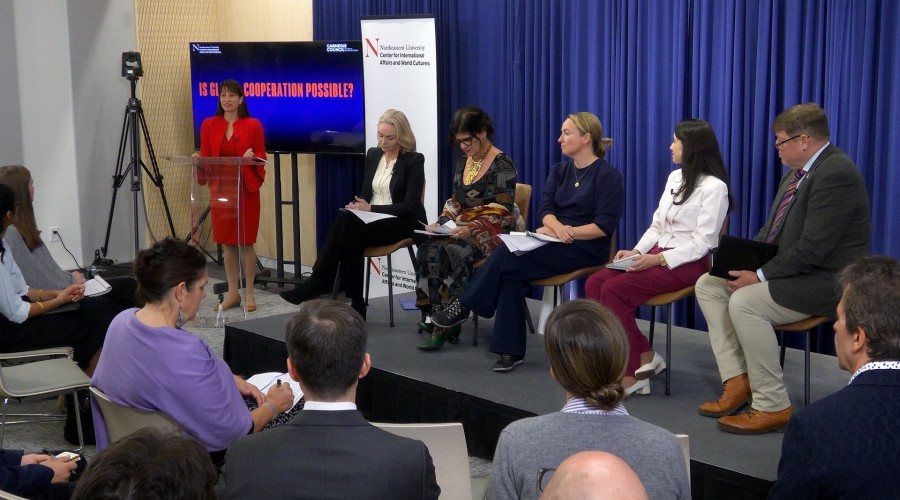 Left to Right: Mai'a K. Davis Cross, Marianne Riddervold, Denise Garcia, Karolina Pomorska, Patrícia Rinaldi, Ben Tonra