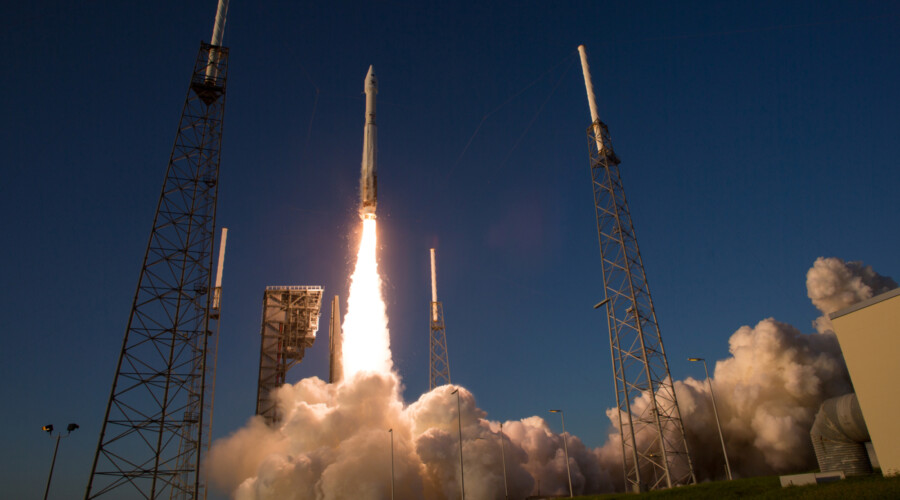 Launch of OSIRIS-REx, September 2016, Florida. CREDIT: NASA Goddard Space Flight Center.