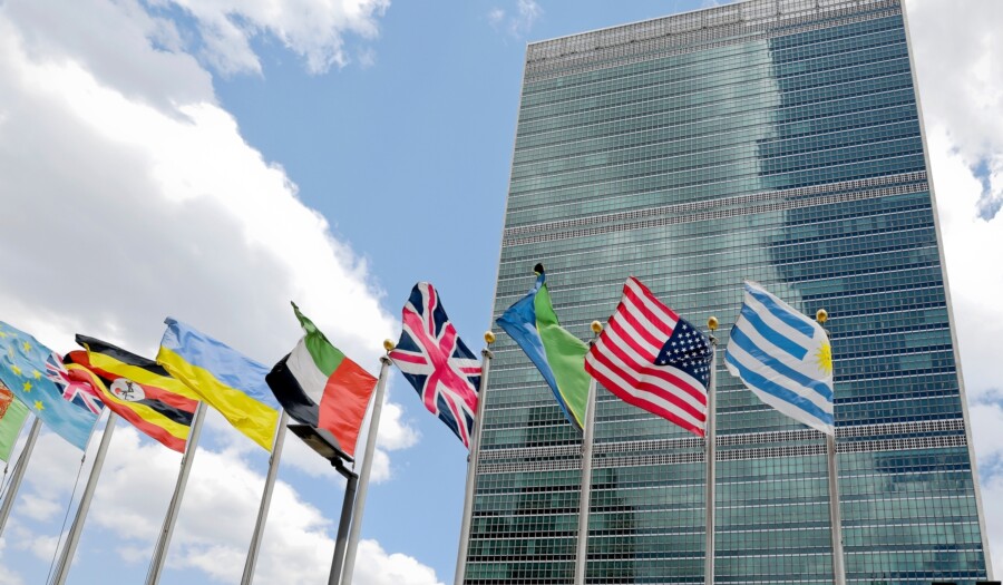 United Nations headquarters, New York City. CREDIT: Shutterstock.com/blurAZ.