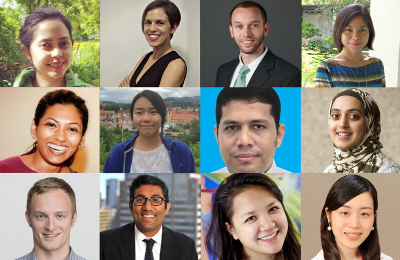De izda. a dcha. fila superior: Alicia Izharuddin, Carolyn Nash, Daniil Davydoff, Darlene Machell de Leon Espena; de izq. a dcha. fila central: Gullnaz Baig, Jiyoung Kim, Nyi Nyi Kyaw, Nazneen Uddin; de izda. a dcha. fila inferior: Philip Caruso, Ronnie Saha, Tammy Nguyen, Yukari Kayama. CRÉDITO: Terence Hurley