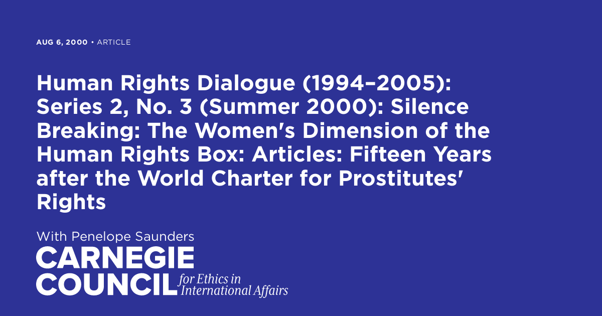 Human Rights Dialogue (1994–2005): Series 2, No. 3 (Summer 2000 ...