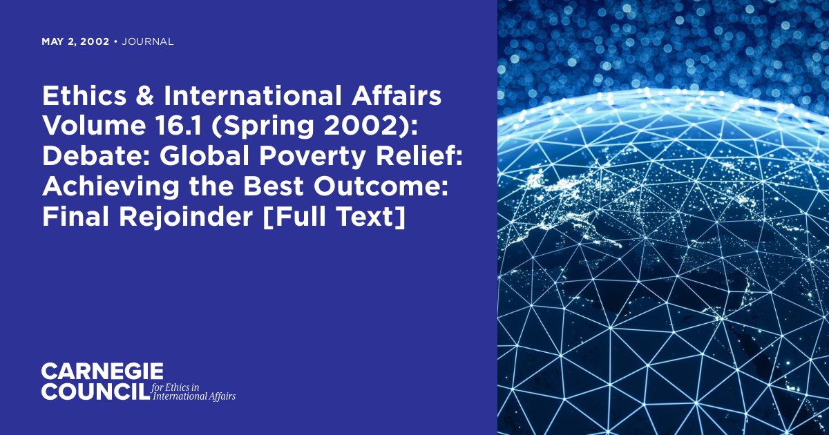 Ethics & International Affairs Volume 16.1 (Spring 2002) Debate