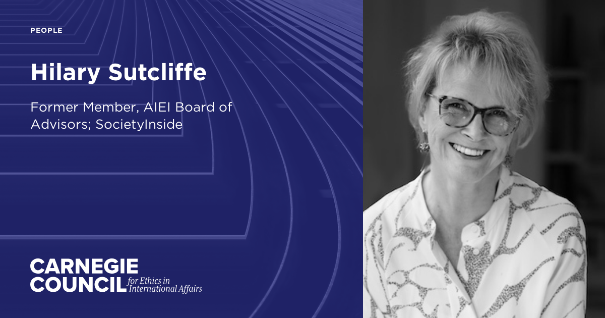 Hilary Sutcliffe | Carnegie Council for Ethics in International Affairs