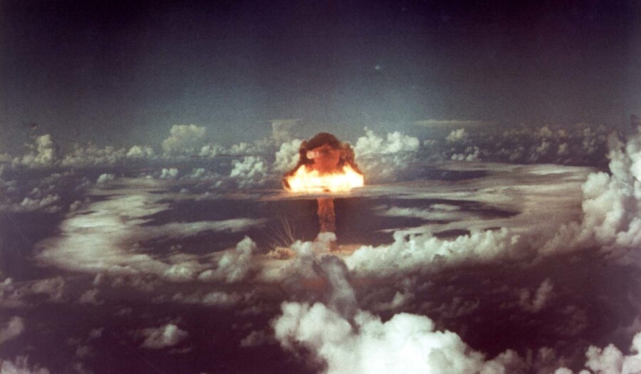 A nuclear device is detonated at Eniwetok Atoll in the Marshall Islands in 1952.